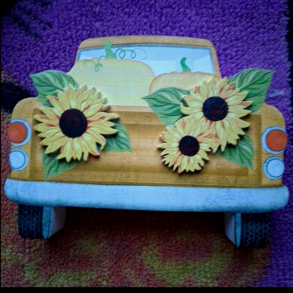 Fall Truck  Sunflower Pumpkin  Sign Autumn Crafts Wall Art Decor